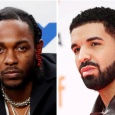 Rappers Kendrick Lamar (L) and Drake are pictured in Inglewood, California