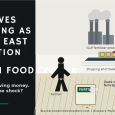 Editorial graphic showing an African farmer, fertilizer supply chains, Gulf production facilities, cargo shipping, IMF financing, and rising household food costs.
