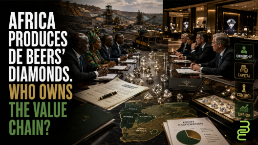 African officials and global investors negotiate over diamond ownership as mining, capital, control, and luxury retail shape the De Beers value chain.