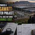 Two proposed hyperscale data centers near Cape Town with electrical infrastructure, water meters, utility plans and residents examining the project’s public resource cost.