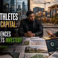 Black professional athlete reviewing investment, acquisition, real estate and community development opportunities with advisers, illustrating who influences where athlete capital gets invested.