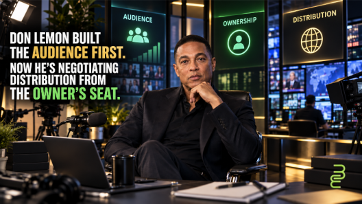 Don Lemon in an independent media control room illustrating audience ownership, media control and television distribution.