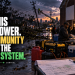 Memphis community relief station using generators, fuel, food coolers and emergency equipment after a major storm caused widespread power outages.