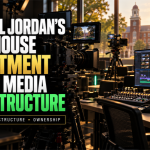Conceptual image of a Morehouse multimedia studio with cameras and editing equipment, highlighting Michael Jordan’s investment in media infrastructure.